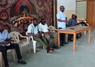 NAFCO CEO, Mr George Abradu-Otoo on Monday interacted with rice farmers in the Asutuare