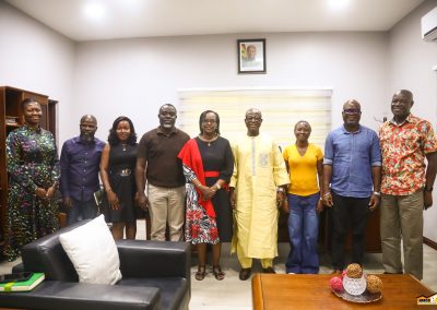 NAFCO CEO receives a delegation from World Food Programme (WFP) led by Country Director, Aurore Rusiga to discourse partnership to support fortied rice consumption in schools .